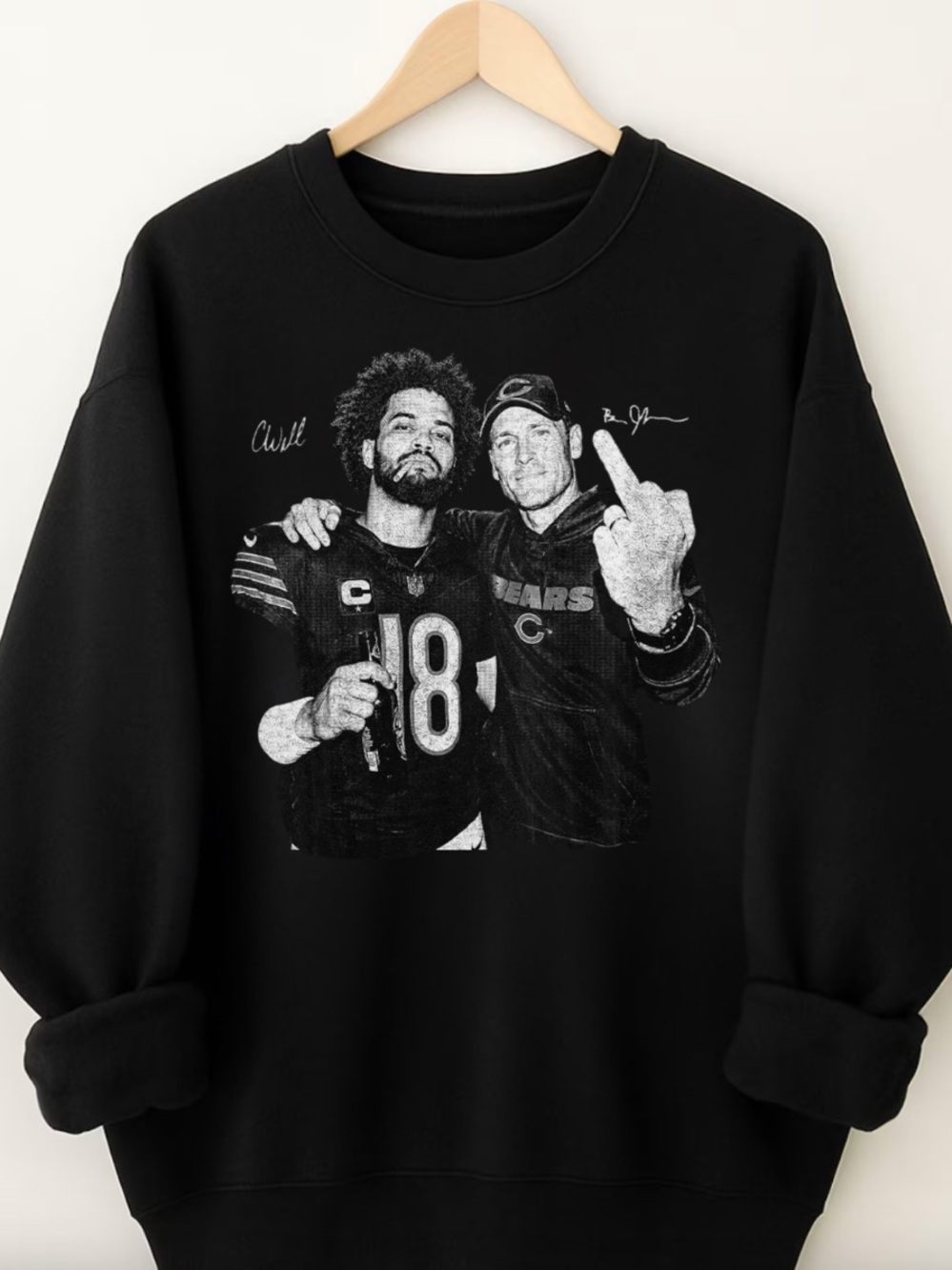 Gildan Black Caleb Williams Shirt, Ben Johnson Chicago Football Graphic shirt